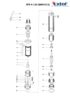 Elektrické vřetenové čerpadlo Extol SPS 4-120 technický nákres